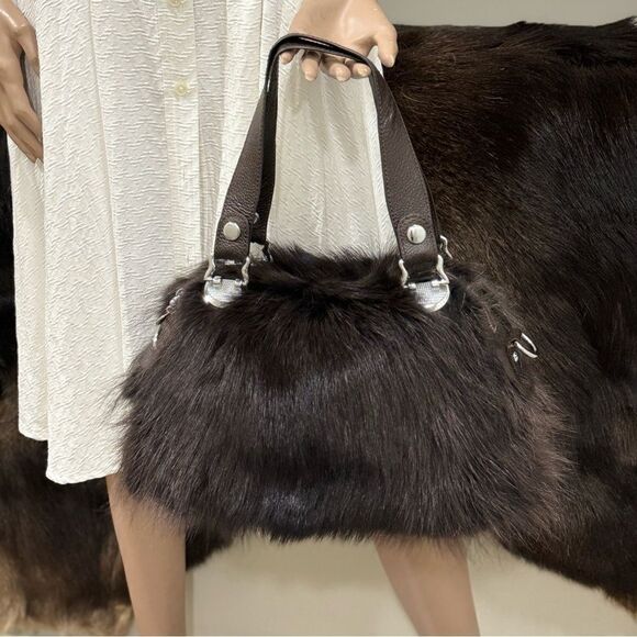 Multi Use Handmade Luxury Natural Fox Fur Slouchy Purse/Shoulder Bag/Crossbody - Picture 2 of 16